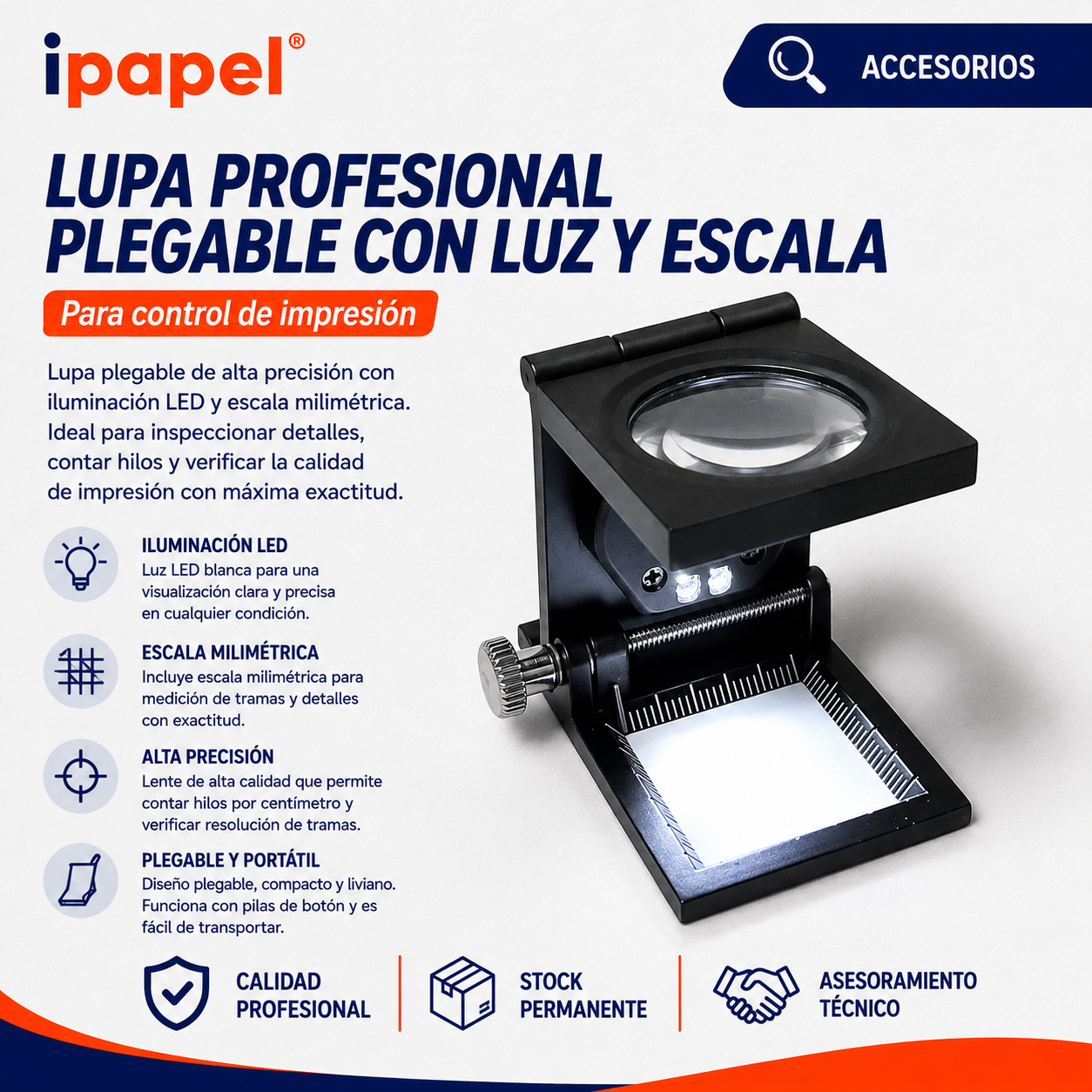 Lupa profesional plegable